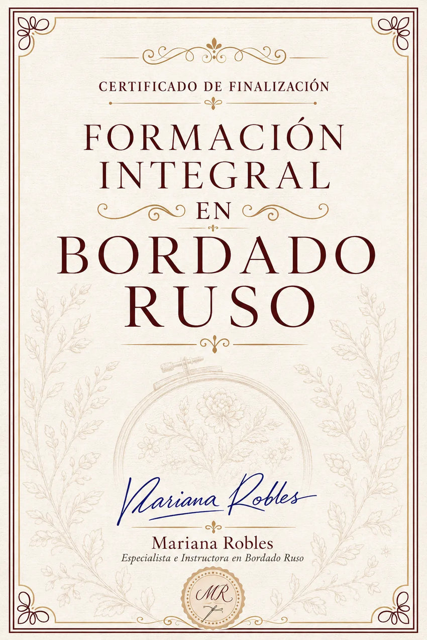 Certificado de finalización de la Guía de Bordado Ruso